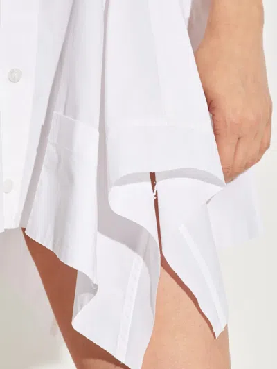 Alexander Wang Button-front Layered Shirt Dress In White