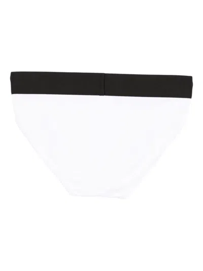 Versace Slip Bianchi Con Elastico In Vita Con Logo In White