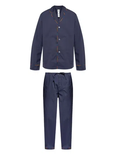 Paul Smith Torchon-piping Pyjama In Blue