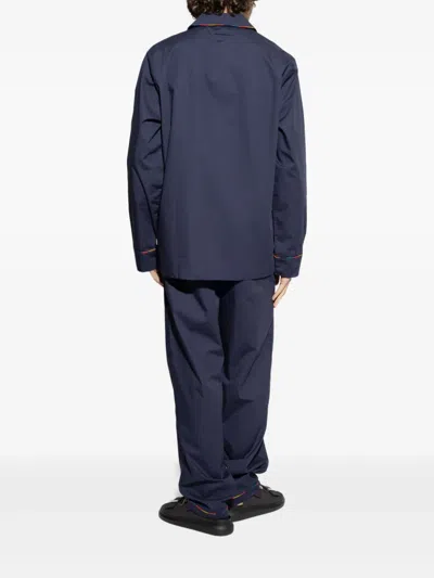 Paul Smith Torchon-piping Pyjama In Blue