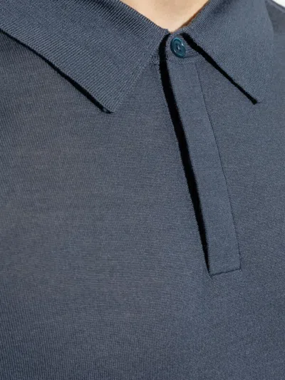 Paul Smith Merino-wool Polo Shirt In Gray