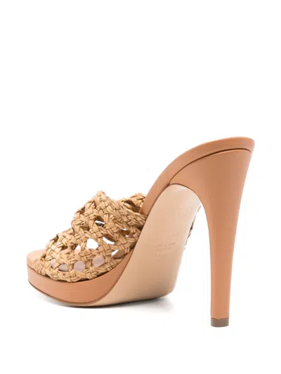 Casadei Woven Leather-strap Sandals In Multi