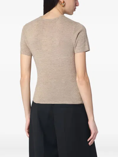 The Garment Camel Colour Como Sweater In Wool In Green