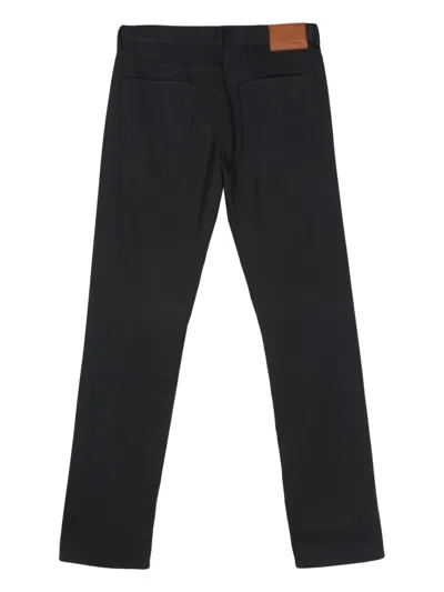 Canali Logo-patch Trousers In Black