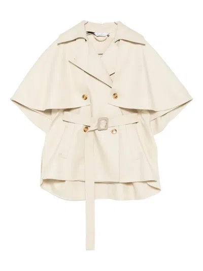 Max Mara Sigfrid Cotton Wrap Coat In White