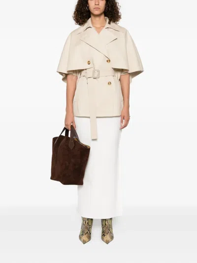 Max Mara Sigfrid Cotton Wrap Coat In White