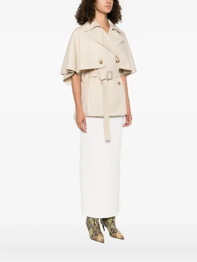 Max Mara Sigfrid Cotton Wrap Coat In White