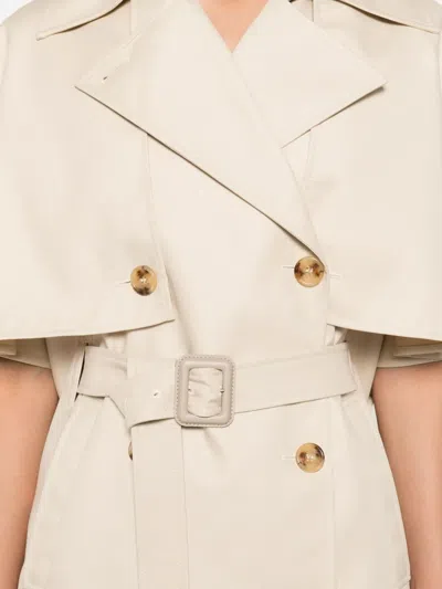 Max Mara Sigfrid Cotton Wrap Coat In White