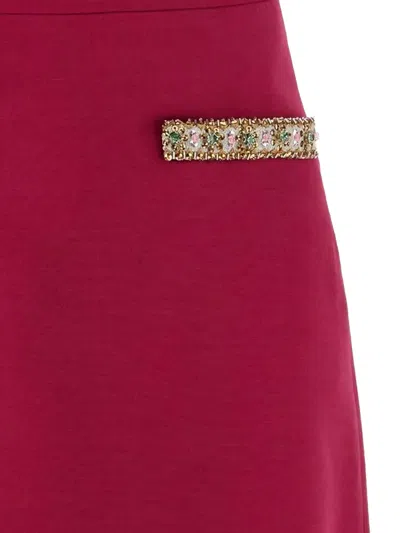 Valentino Embellished-pocket Skirt In Red