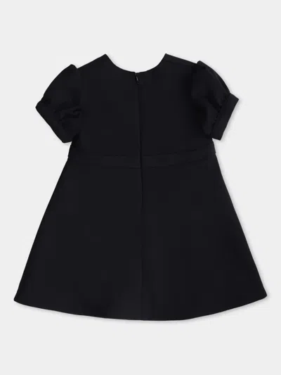 Versace Black Gianni Ribbon Dress For Baby Girl In Black
