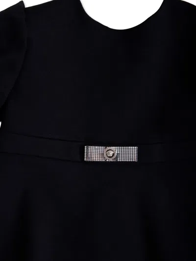 Versace Black Gianni Ribbon Dress For Baby Girl In Black
