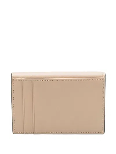 Karl Lagerfeld K/forever Leather Gold-tone Clasp Wallet In Neutral
