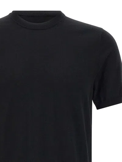 Diktat Short-sleeve Ribbed Sweater In Black