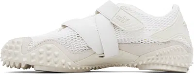 Puma ‘mostro' White Low Top Sneaker With Logo On Heel And Mesh Inserts