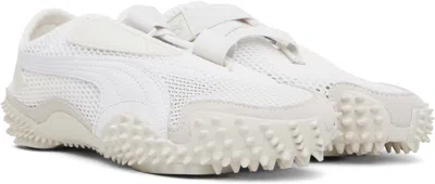 Puma ‘mostro' White Low Top Sneaker With Logo On Heel And Mesh Inserts