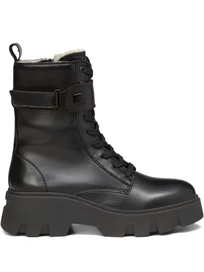 Marc O'polo Liliam Chunky-sole Lace-up Boots In Black