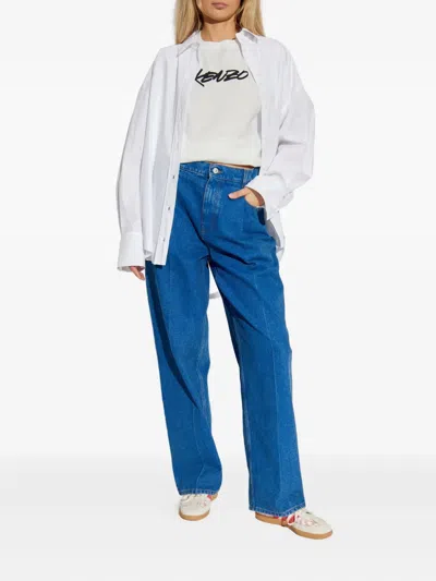 Kenzo Pure Cotton Graphic T-shirt For Comfort In White