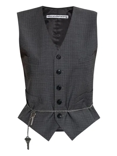Alexander Wang Wool-blend Tailored Vest With Chain-link Clothing