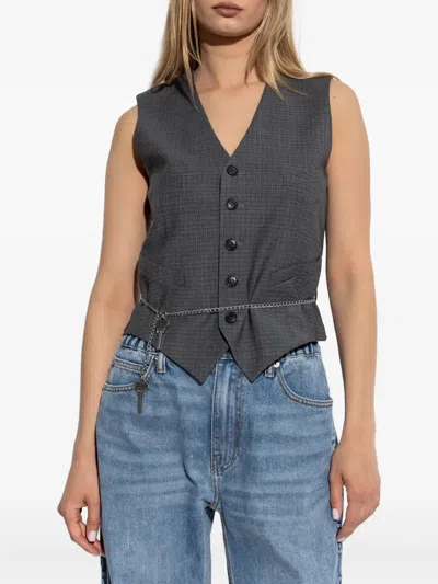 Alexander Wang Wool-blend Tailored Vest With Chain-link Clothing