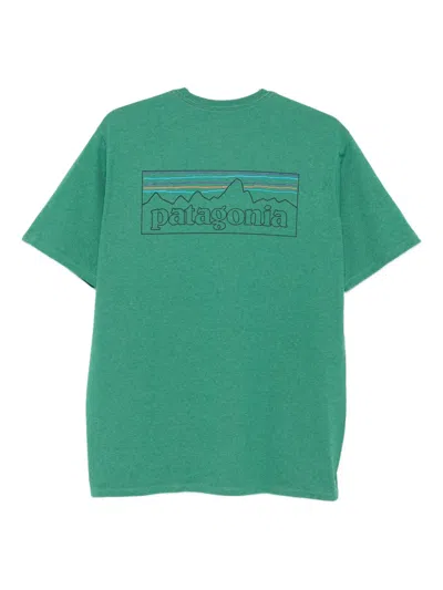 Patagonia Mens Responsibili-tee Logo-print Cotton-blend T-shirt Heartleaf Green In Green