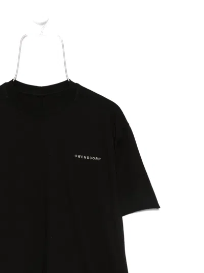 Rick Owens Logo-detail Raw-edge T-shirt In Black