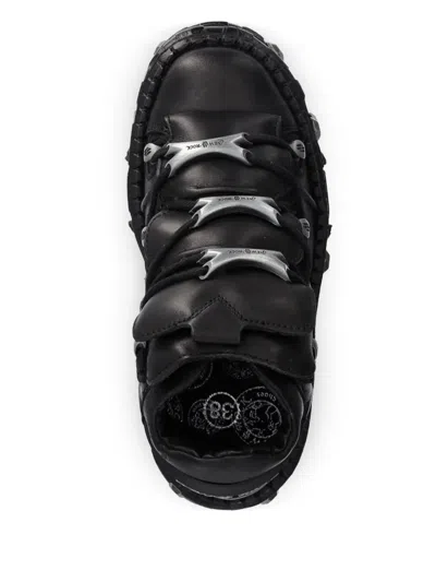 New Rock Studded Platform Sneakers In Black