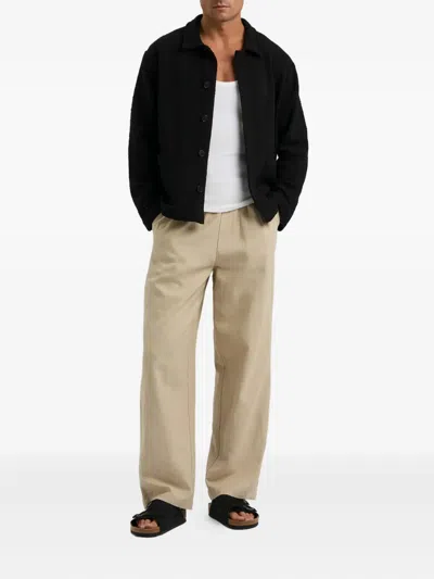 Frame Pocket-detail Button-front Jacket In Black