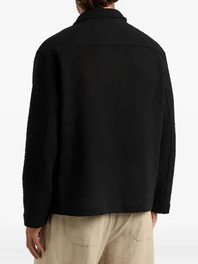 Frame Pocket-detail Button-front Jacket In Black
