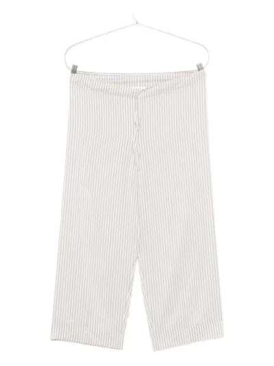 The Row Yayah Striped Silk Wide Leg Pants In White