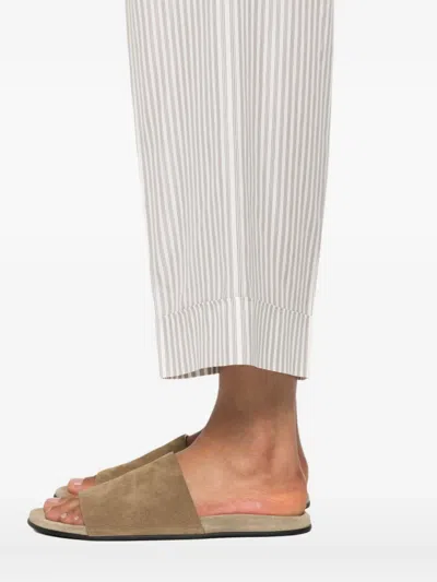 The Row Yayah Striped Silk Wide Leg Pants In White