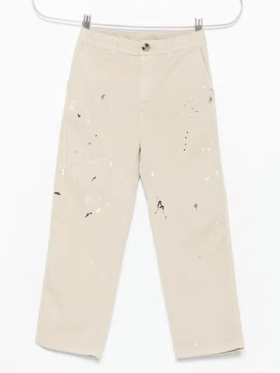 Golden Goose Paint-splatter Trousers In Neutral