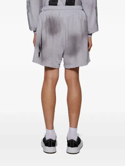 Hellstar Graphic-print Shorts In Gray