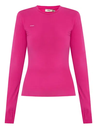 Pangaia Thumbhole-detail Long-sleeve Performance Top In Pink