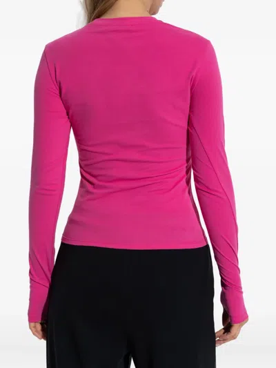 Pangaia Thumbhole-detail Long-sleeve Performance Top In Pink