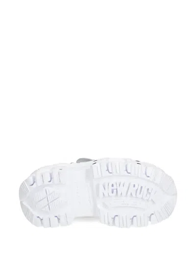 New Rock Platform Lace-up Sneakers In White