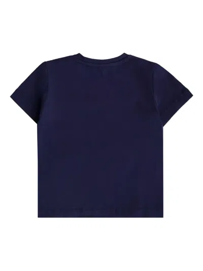 Versace Blue T-shirt With 90 Vintage Logo And Pins For Baby In Black