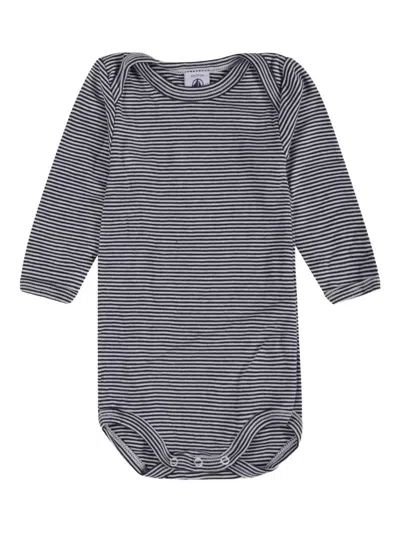 Petit Bateau Striped Bodysuits (pack Of Three) In White