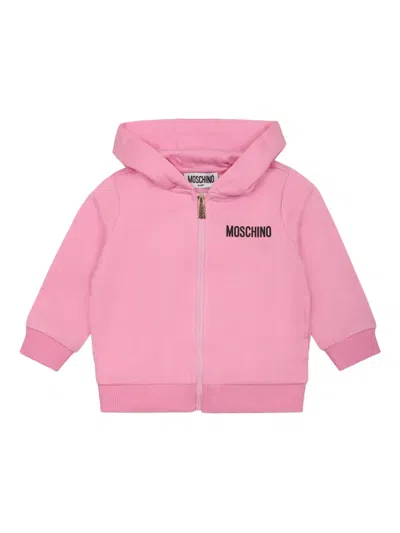 Moschino Pink Sweatshirt For Baby Girl With Teddy Bears In Pink