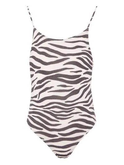 Mc2 Saint Barth Cecille Zebra-print Swimsuit In Multi