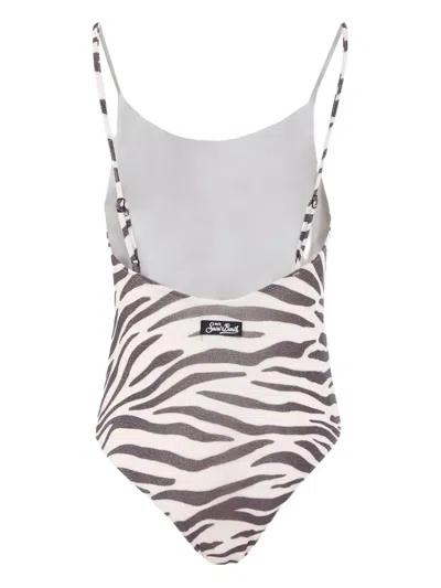 Mc2 Saint Barth Cecille Zebra-print Swimsuit In Multi