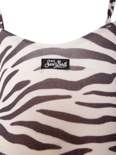 Mc2 Saint Barth Cecille Zebra-print Swimsuit In Multi