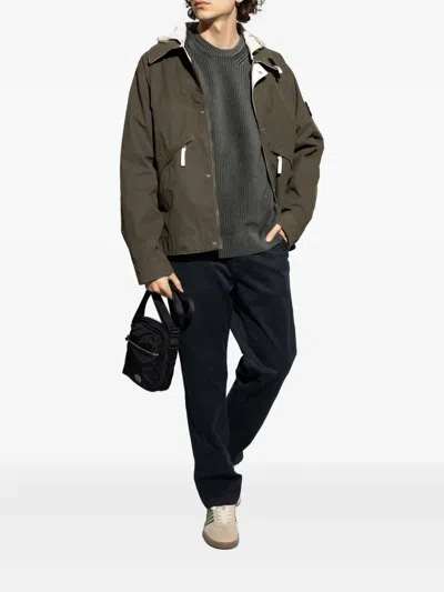 Stone Island Compass-patch Cotton Trousers In Black