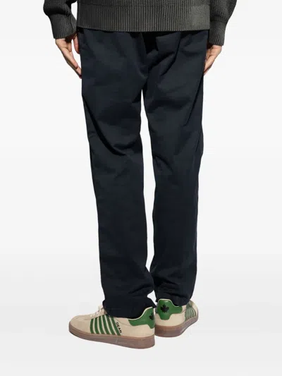 Stone Island Compass-patch Cotton Trousers In Black