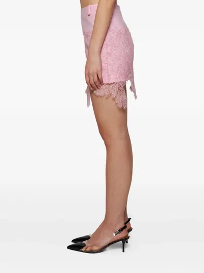David Koma Lace Mini Skirt In Pink