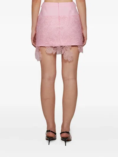 David Koma Lace Mini Skirt In Pink