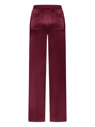 Tom Ford Fuchsia Pants With Elastic Waist With Logo Lettering In Silk Stretch Woman