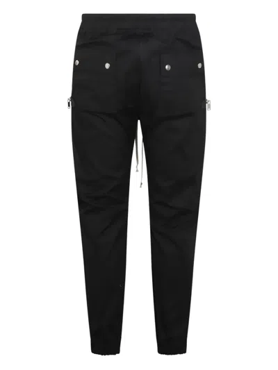 Rick Owens Bauhaus-inspired Cargo Pants With Elastic Waistband In Black