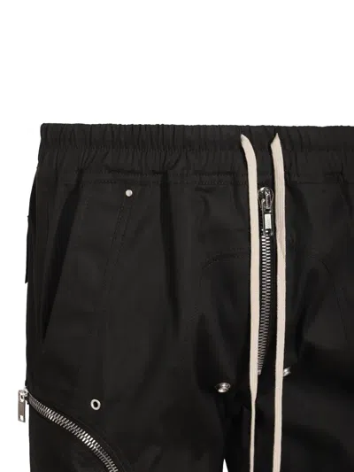 Rick Owens Bauhaus-inspired Cargo Pants With Elastic Waistband In Black