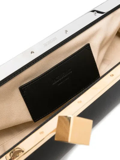 Jacquemus Rectangular Silhouette Clutch Bag With Top Handle In Black