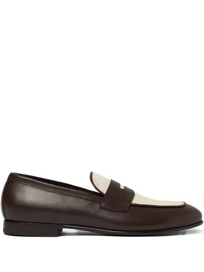 Scarosso Austin Leather Penny Loafers In Brown